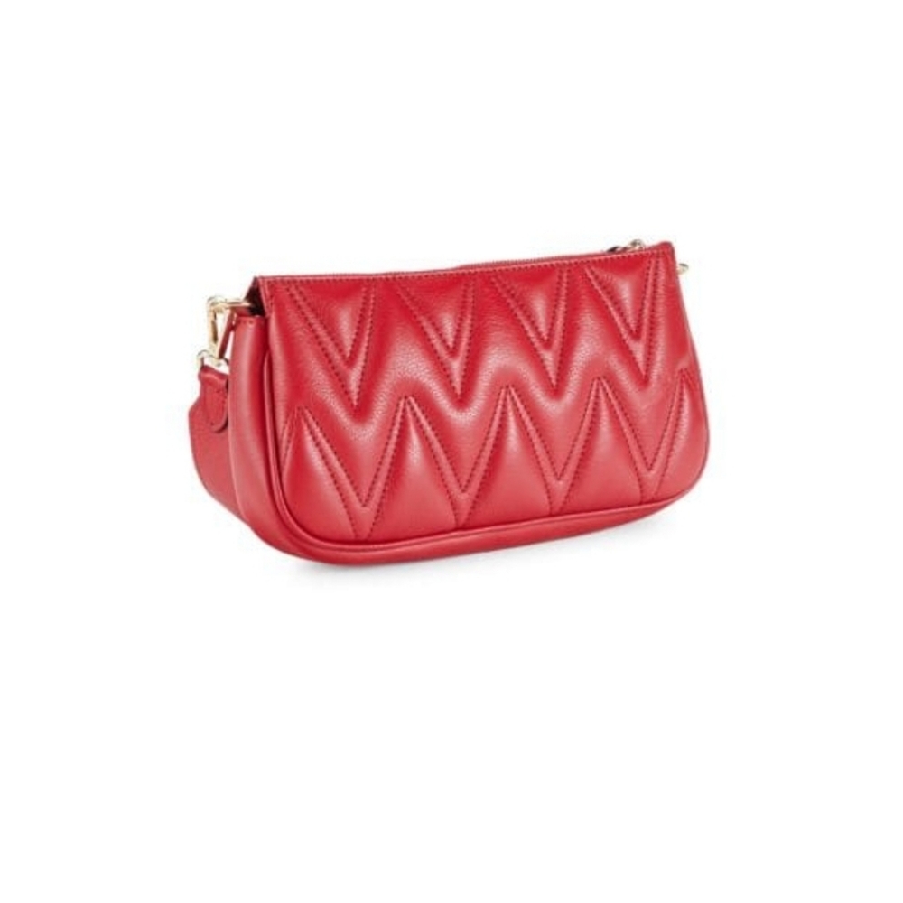 🍍✨️VALENTINO 3- in-1 quilted leather shoulder bag and pouch set NWT $895 ✨️ - Picture 5 of 9